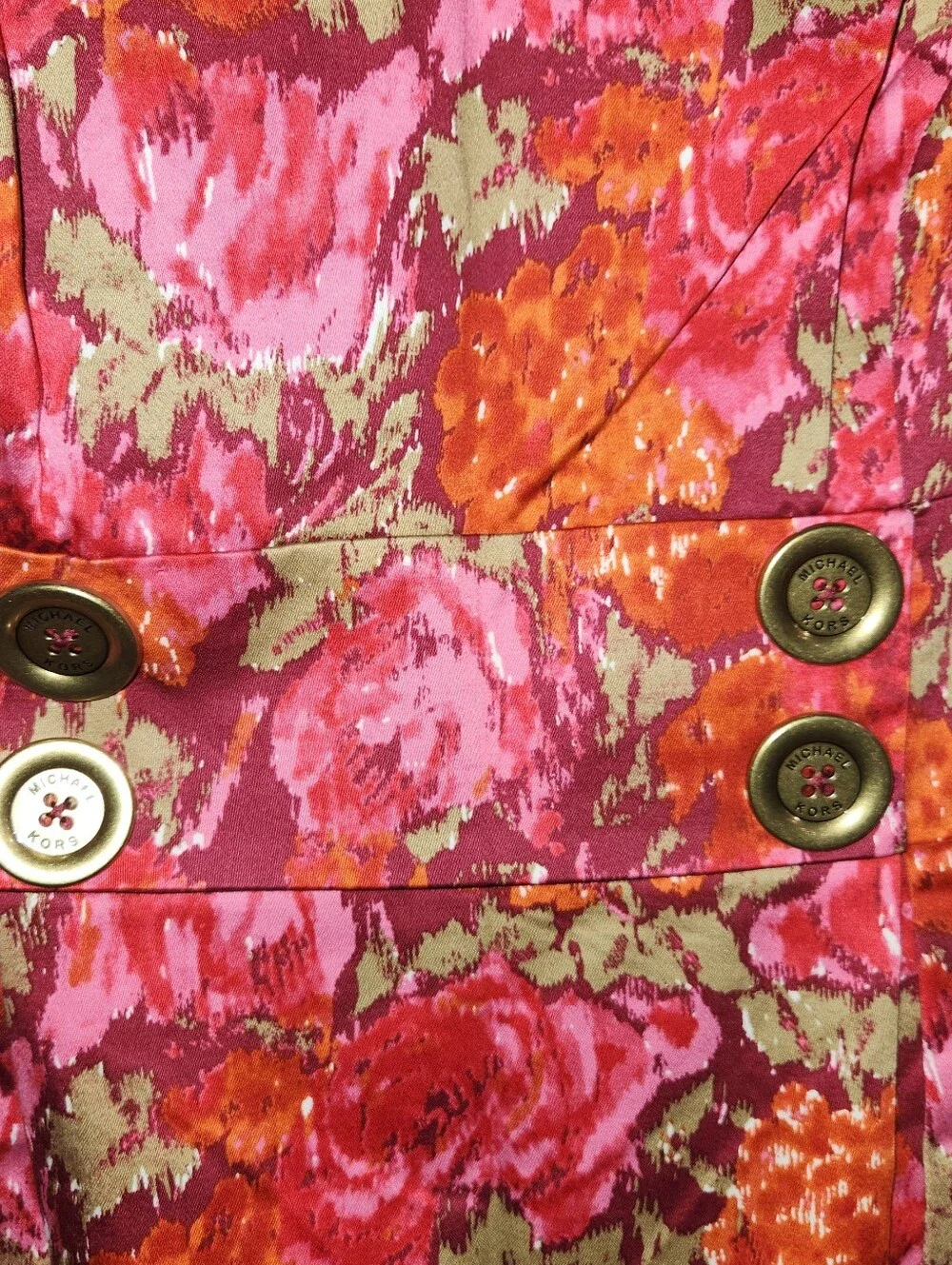 Michael Kors Women's Floral  Print Sleeveless  Dress Red Pink Sz 10P